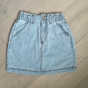 Altar'd State Denim Mini Skirt, Small, 16" Long with Elastic Waist